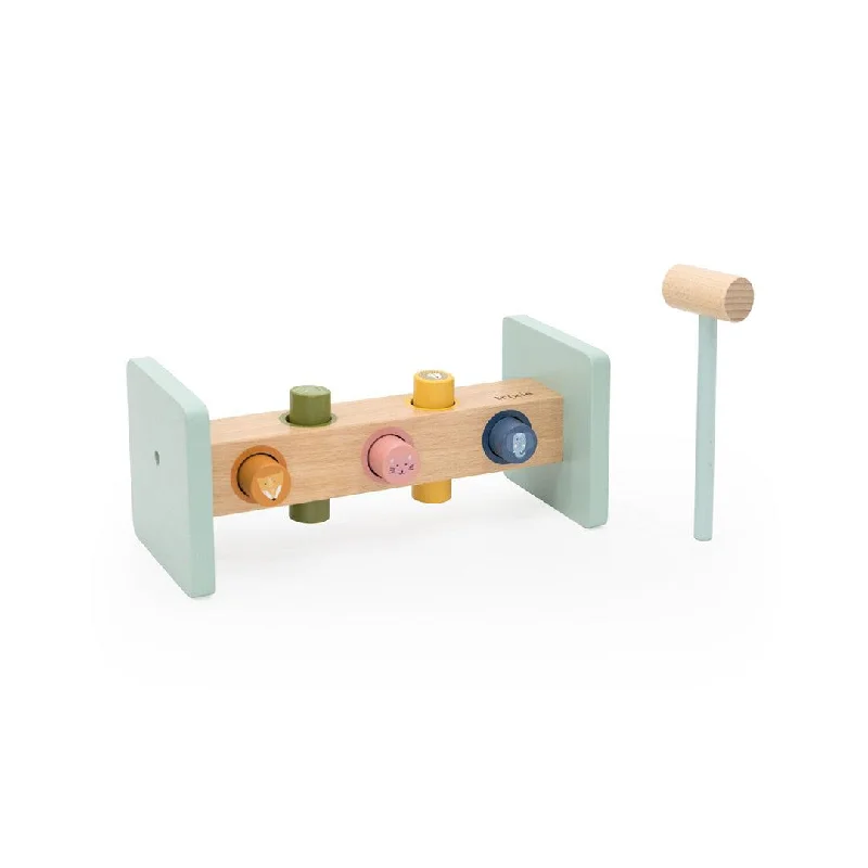 safe wooden toys for babies              Trixie Wooden Hammer Bench