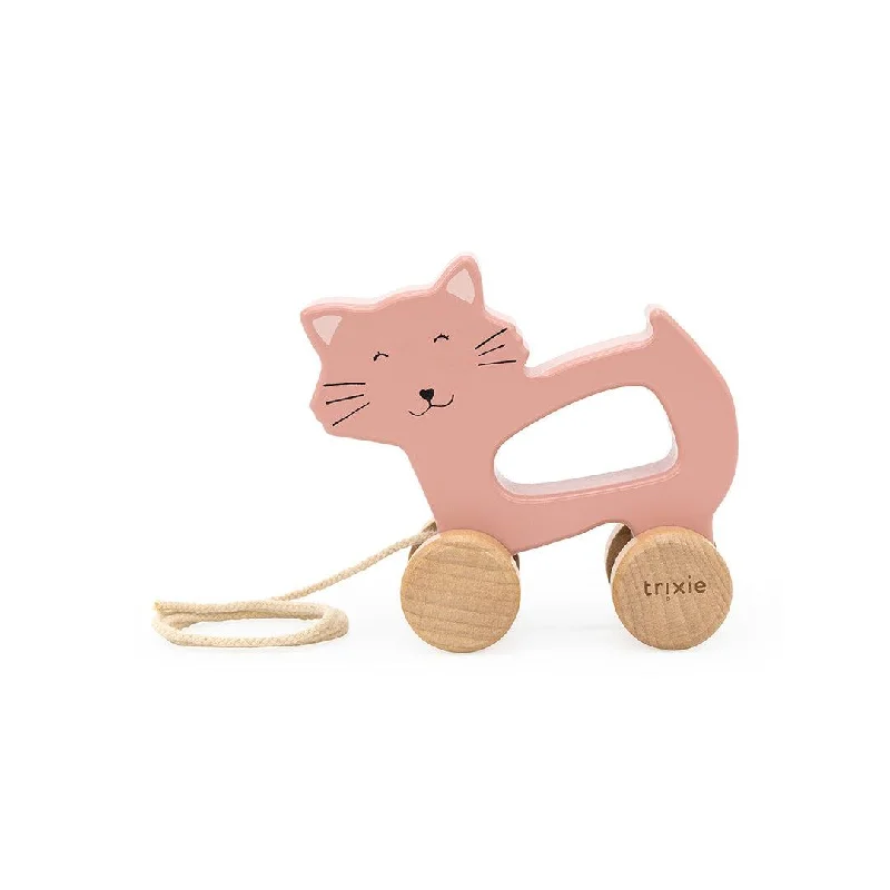 enchanting wooden toys for toddlers                   Trixie Wooden Pull Along Toy - Mrs Cat