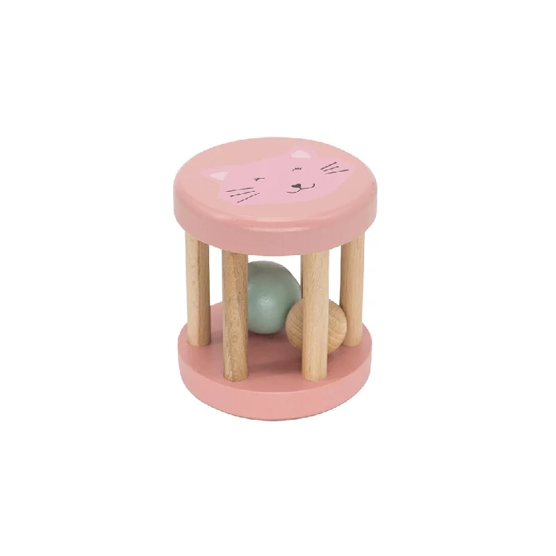 robust and engaging wooden toys for kids                   Trixie Wooden Rolling Rattle - Mrs Cat