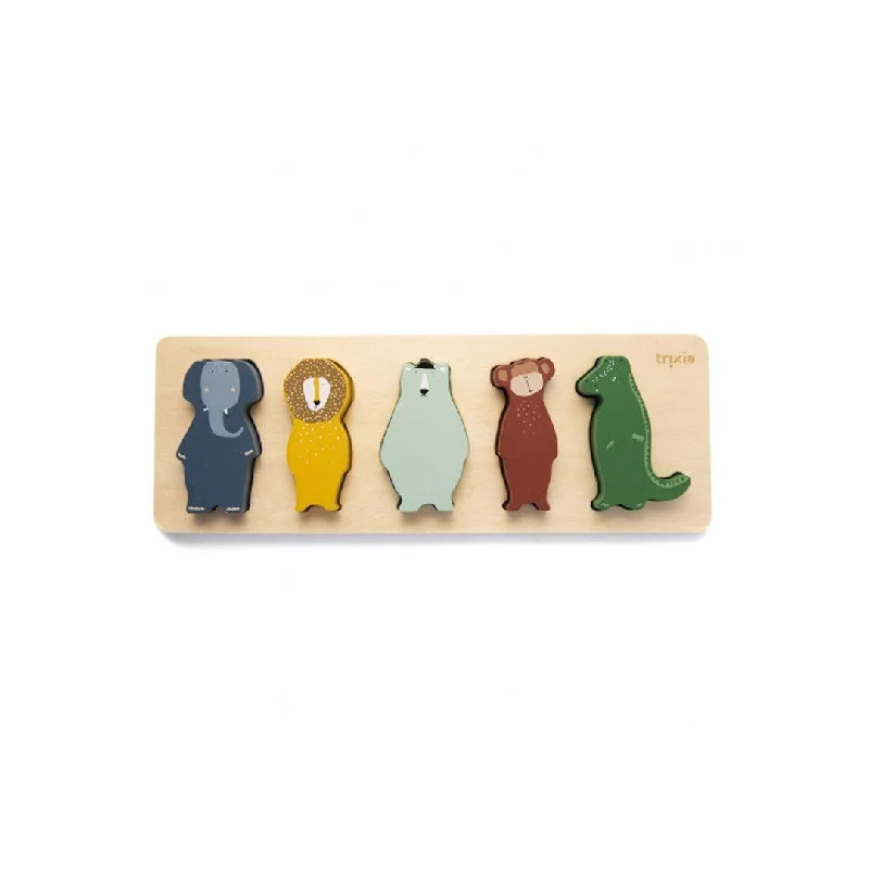 skillfully made wooden toys               Trixie Wooden Shape Puzzle - Animals