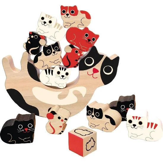 eco-conscious wooden toys that promote sustainability                   Vilac cat stacking game