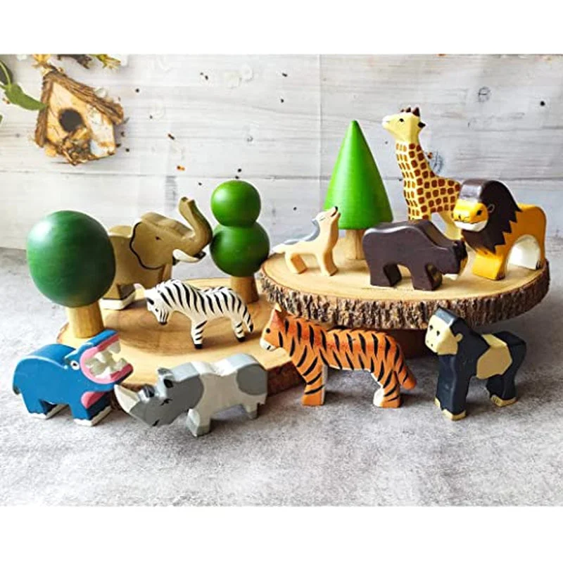 robust and durable wooden toys that withstand the test of time Wild Animals (Set of 10) & 3 Set of Trees - A robust and durable wooden toys that withstand the test of time Wild Animals (Set of 10) & 3 Set of Trees - A