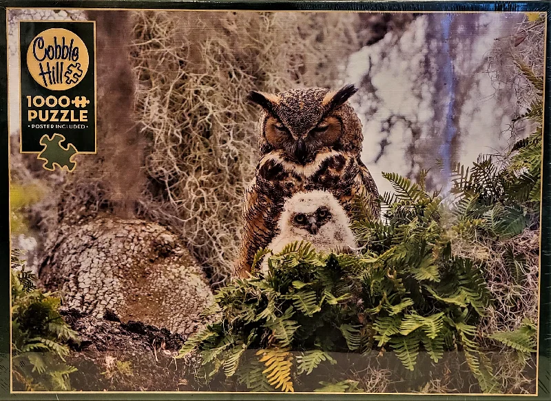 Interactive games Cobble Hill 1000pc Puzzle - Great Horned Owl