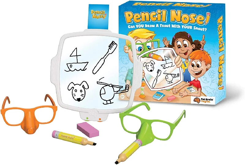 Logical puzzles Fat Brain Toys Pencil Nose Drawing Game