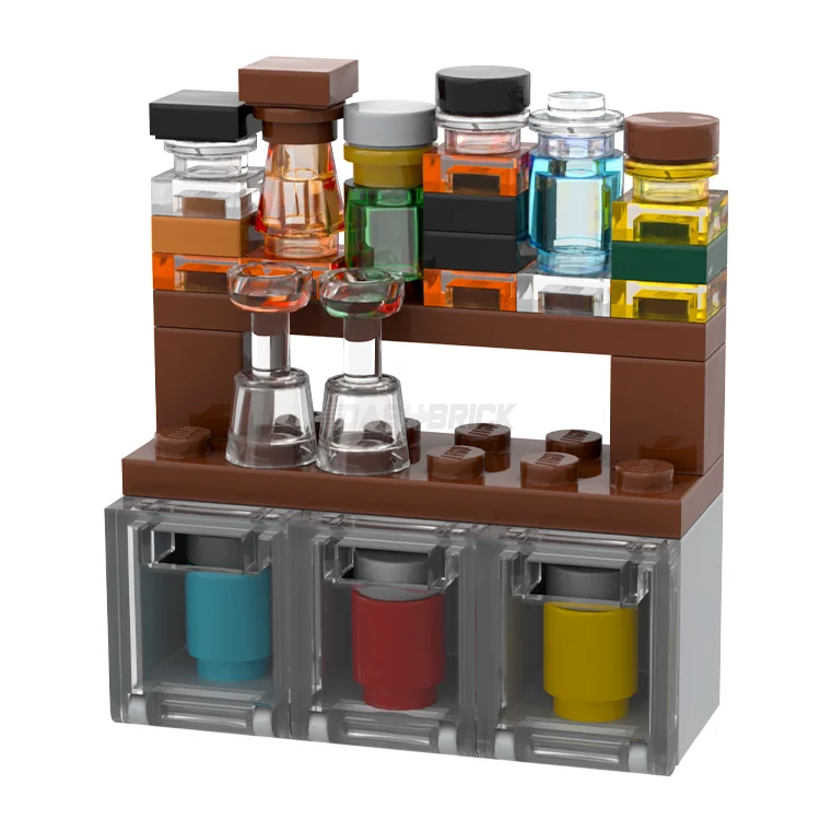 Captivating and enchanting LEGO worldsLEGO "Brickhouse Bar" - Bottle Shelves + Fridges [MiniMOC]
