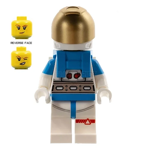 Perfect for both kids and adults LEGOLEGO Minifigure - Lunar Research Astronaut - Female, White and Dark Azure Suit, Gold Visor, Freckles [CITY]