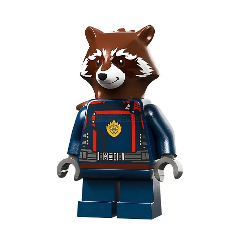 Offering a sense of nostalgia LEGOLEGO Minifigure - Rocket Raccoon - Dark Blue Suit, Reddish Brown Head [MARVEL]