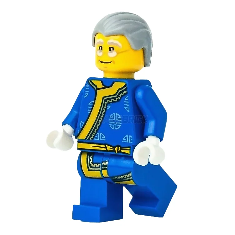 Intricate and intricate LEGO designsLEGO Minifigure - Shadow Puppeteer, Gray Hair, Glasses, Blue Changshan [CITY]