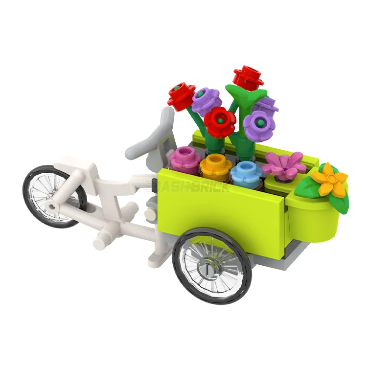 Environmentally friendly LEGO materialsLEGO "Pedal Petals Delivery" - Florist on Wheels, Flowers, Bouquets, Bike [MiniMOC]
