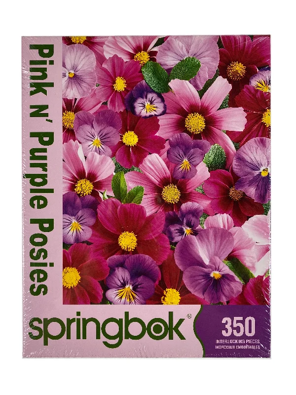Age-appropriate puzzles Pink n' Purple Posies Large Format 350 Piece Puzzle