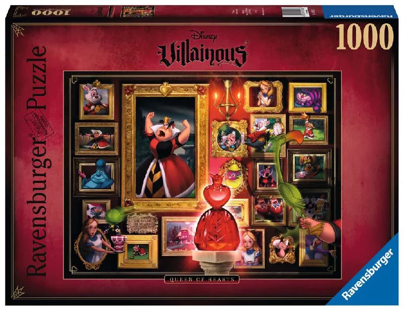 Intricate puzzles Queen of Hearts Villainous 1000 piece puzzle