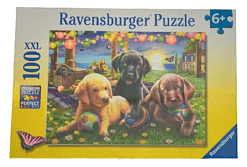 Entertaining games Puppy Picnic 100 Piece Puzzle