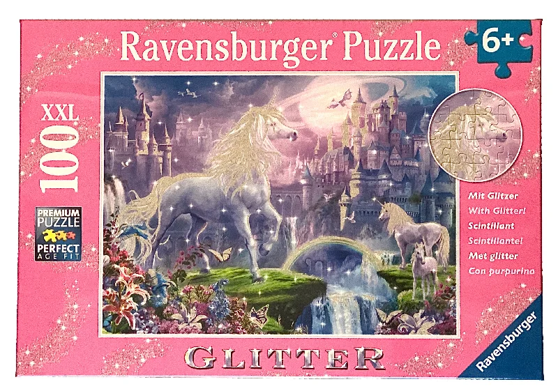 Competitive games Glitter Unicorn Kingdom 100 Piece Puzzle