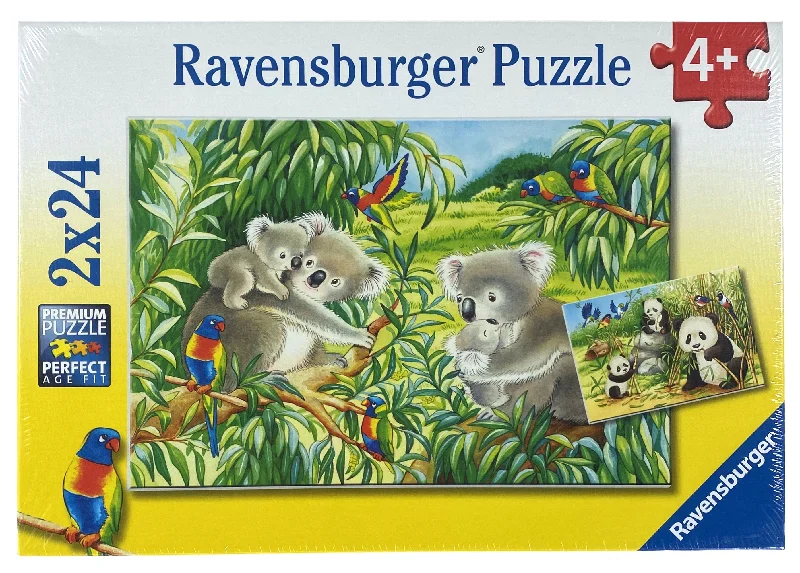 Time-consuming puzzles Sweet Koalas and Pandas 2X24 Piece Puzzles