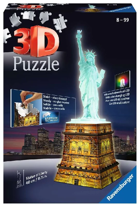 Fast-paced games Statue Of Liberty Night Edition - 216 Piece Lighted 3D Puzzle