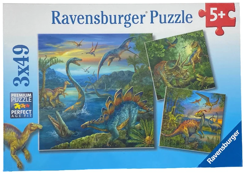 Fun gamesDinosaur Fascination 3X49 Piece Puzzles