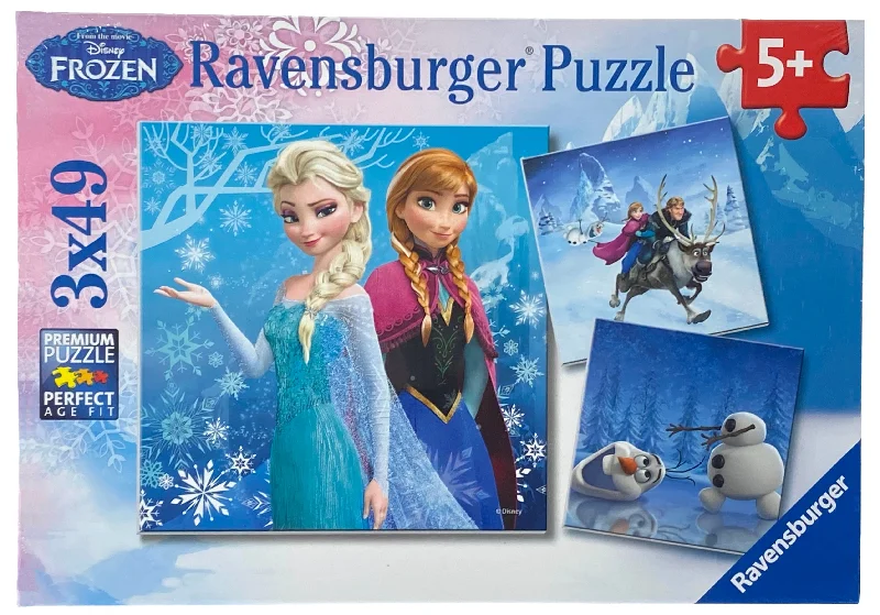 Fun gamesDisney Frozen Winter Adventures 3X49 Piece Puzzles