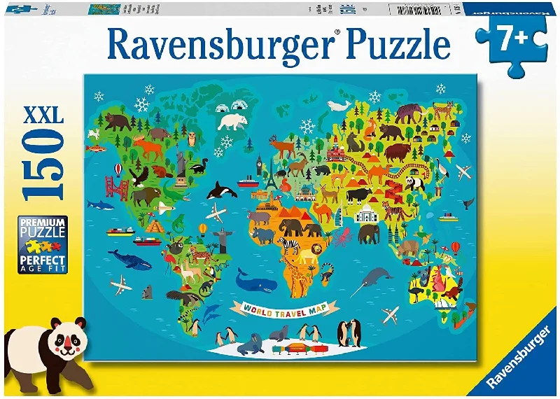 Educational games Ravensburger Animal World Map 150 Piece