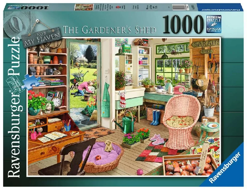Challenging puzzles Ravensburger My Haven No 8 The Gardeners Shed 1000 Piece