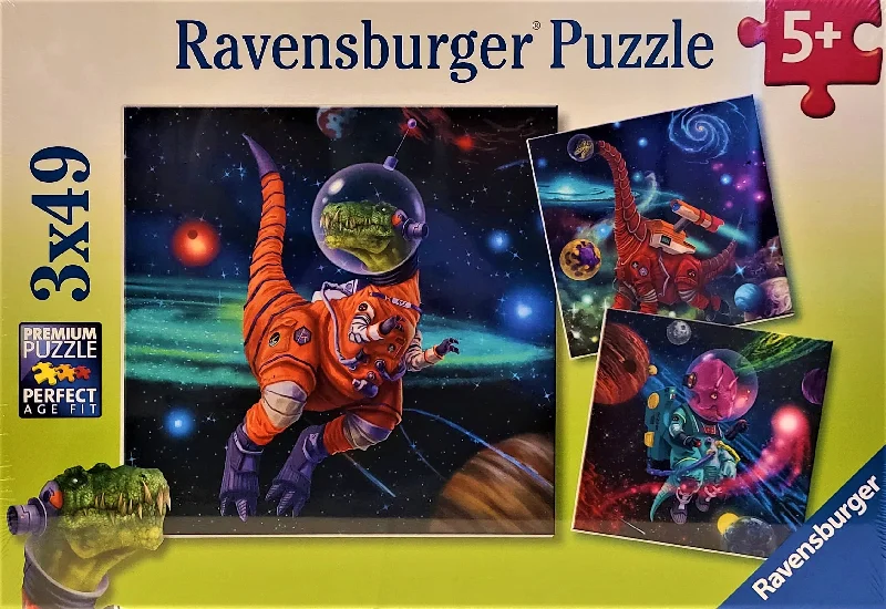 Age-appropriate puzzles Ravensburger Puzzle 3x49pc Dinosaurs in Space