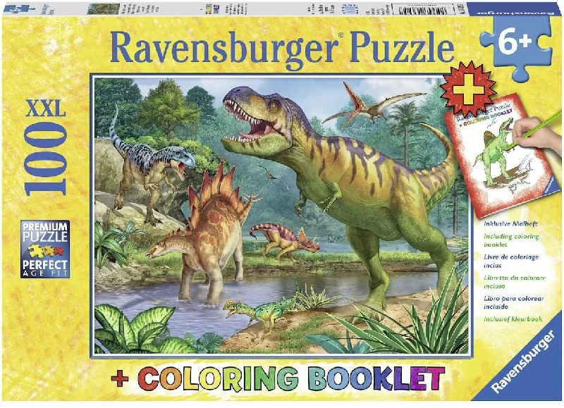 Entertaining games Ravensburger World Of Dinosaurs 100 Piece & Colouring Book