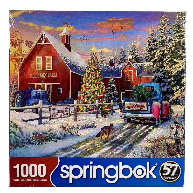 Competitive games Red Barn Tree Farm 1000 Piece Puzzle