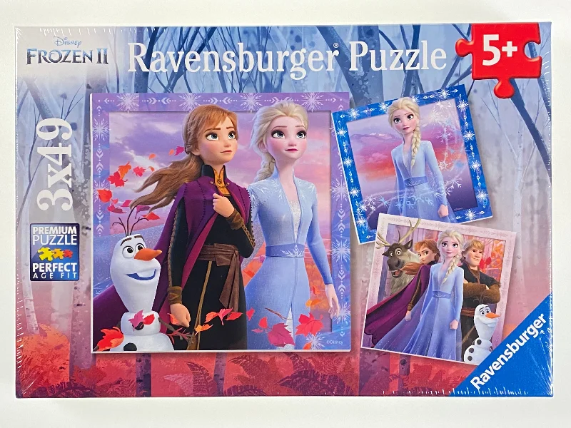 Time-consuming puzzles The Journey Starts Frozen II 3x49 piece puzzles